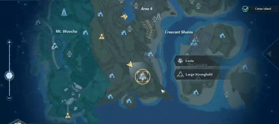 Это точное местоположение Люсии на карте Tower of Fantasy.
